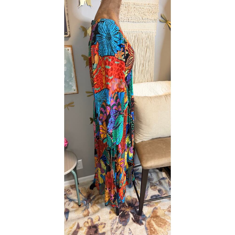 FARM Rio Colorful Patchwork Print Maxi Dress Size S Vaca Cruise Resort Ready - Picture 6 of 12